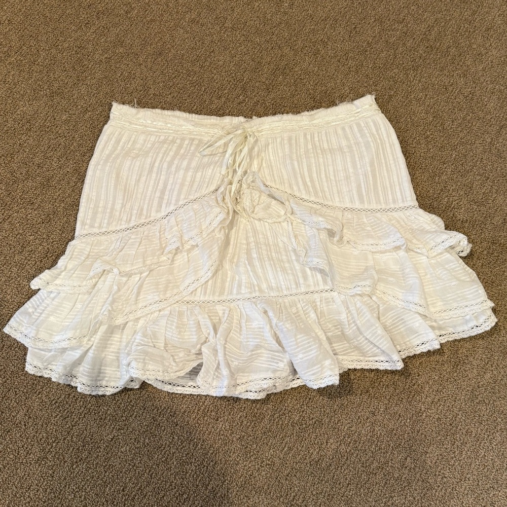 LoveShackFancy white mini skirt!
